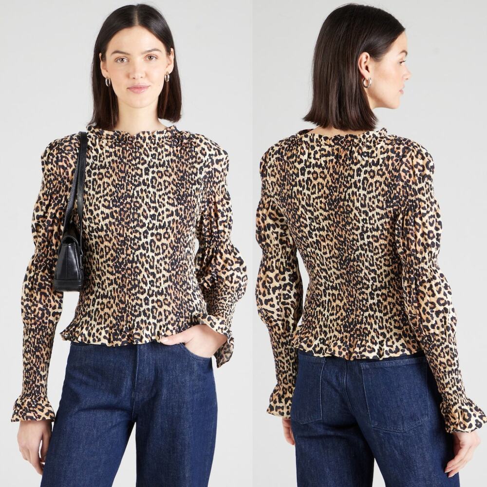 NWT Y.A.S Yaschemma Long Sleeve Smock Top Blouse Size Small